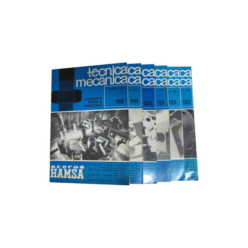 TÉCNICA MECÁNICA Revista de Mecánica Motor y Automóvil 6 N.ºs del 118 al 123 ambos inclusive y consecutivos