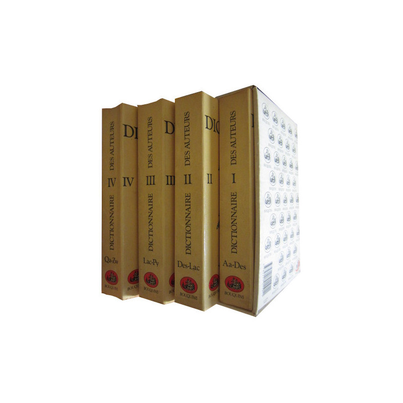 DICTIONNAIRE BIBLIOGRAPHIQUE DES AUTEURS de tous les temps et de tous les pays. OBRA COMPLETA Cofre de 4 Vols