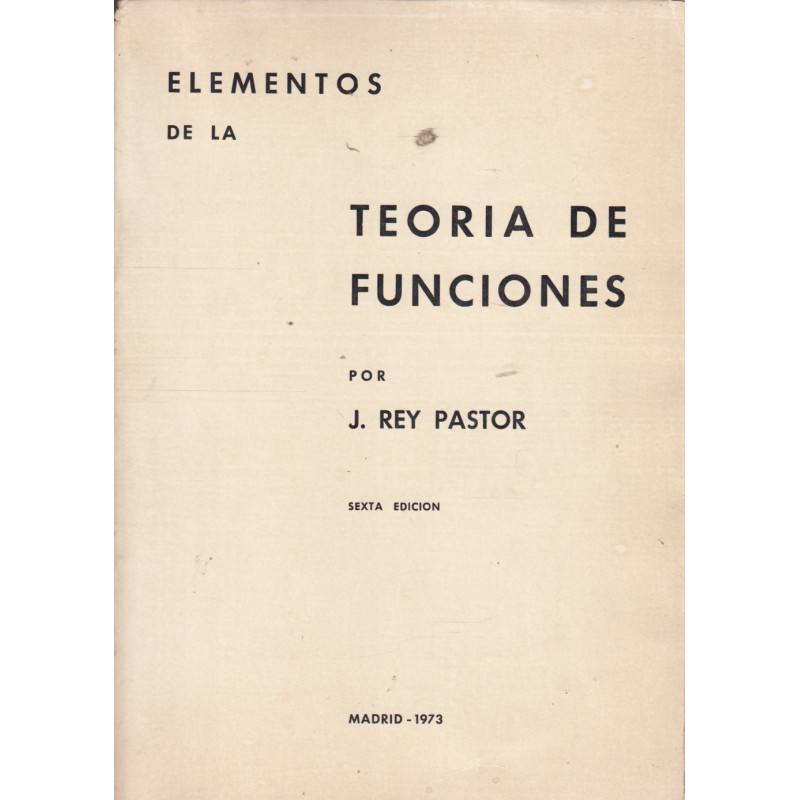 ELEMENTOS DE LA TEORÍA DE FUNCIONES