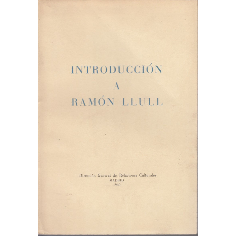 INTRODUCCION A RAMÓN LLULL