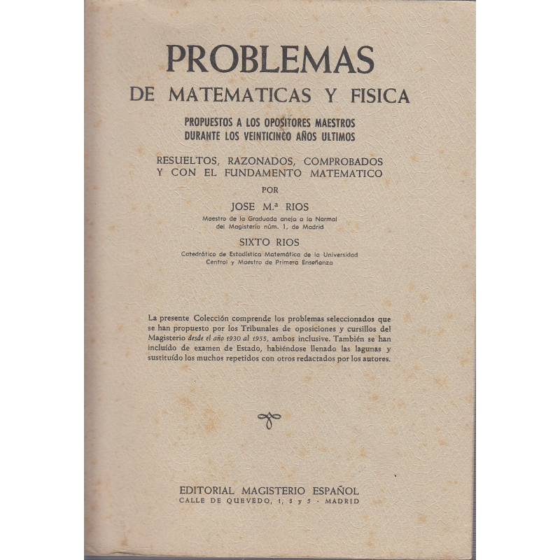PROBLEMAS DE MATAMATICAS Y FÍSICA