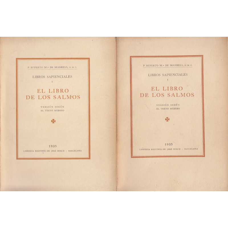 SAPIENCIALES I. EL IBRO DE LOS SALMOS Tomos I y II COMPLETO