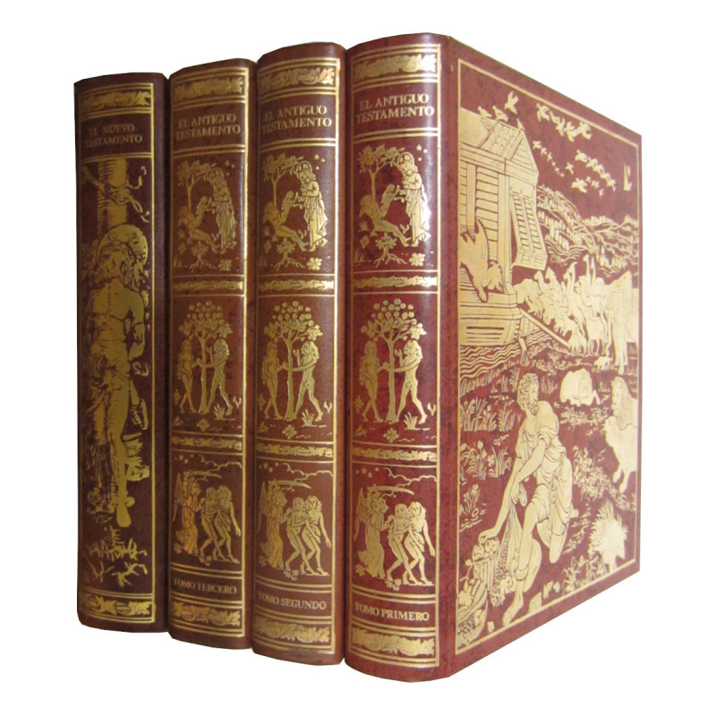 Edición Facsimilar de la BIBLIA de Montaner y Simon de 1873 COMPLETA 4 TOMOS