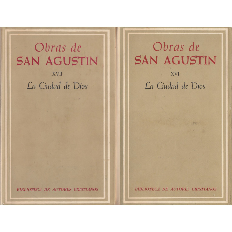 LA CIUDAD DE DIOS (2 Tomos, Completa) OBRAS DE SAN AGUSTÍN Tomos XVI y XVII EDICIÓN BILINGÜE