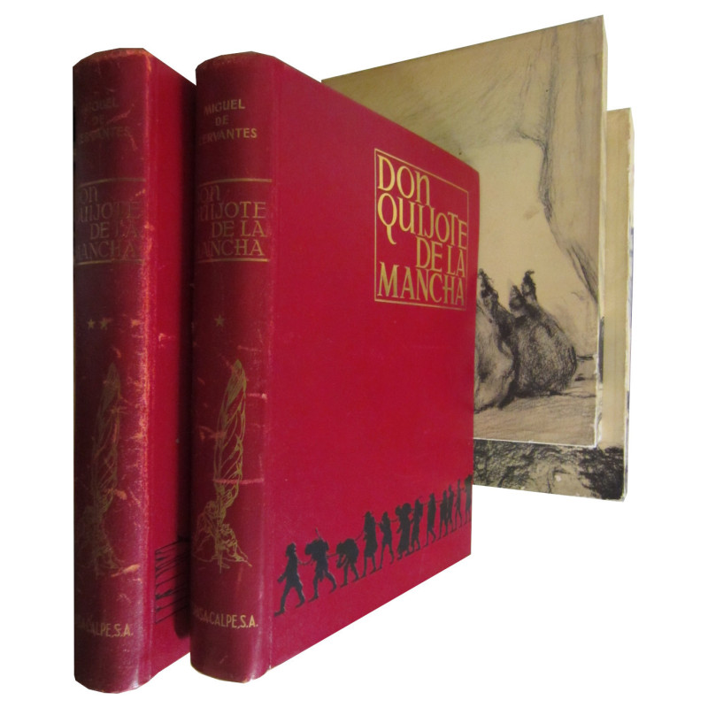 EL INGENIOSO HIDALGO DON QUIJOTE DE LA MANCHA 2 Tomos OBRA COMPLETA (Primera y Segunda Parte)