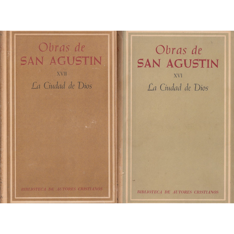 LA CIUDAD DE DIOS 2 Tomos COMPLETO / OBRAS DE SAN AGUSTIN Edición BILINGÜE de la BAC XVI y XVII