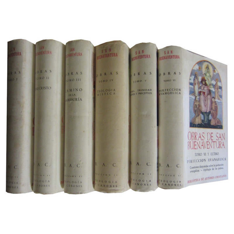 OBRAS DE SAN BUENAVENTURA 6 Tomos OBRA COMPLETA (Primera Edición y Bilingüe)