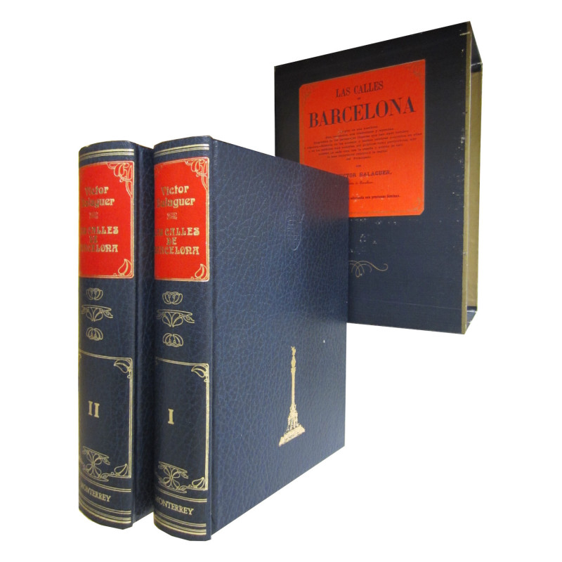 LAS CALLES DE BARCELONA (Edición de Gran Lujo con Preciosas Láminas en 2 Tomos) OBRA COMPLETA