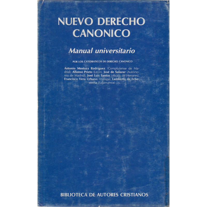 NUEVO DERECHO CANÓNICO Manual Universitario