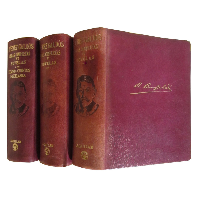 OBRAS COMPLETAS de BENITO PÉREZ GALDÓS: NOVELAS - TEATRO, CUENTOS y MISCILANEA 3 Tomos Últimos IV a VI (Novelas, Teatro, Cuentos