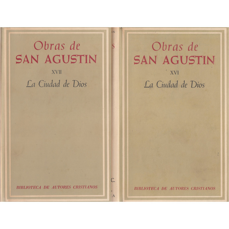 LA CIUDAD DE DIOS 2 Tomos OBRA COMPLETA / OBRAS DE SAN AGUSTIN Edición BILINGÜE de la BAC XVI y XVII
