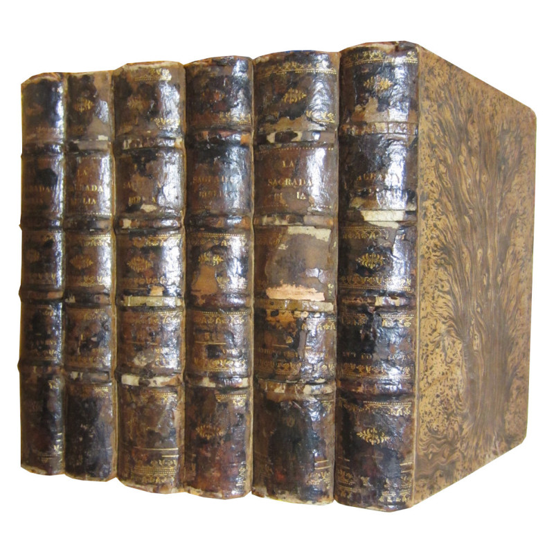 LA SAGRADA BIBLIA De la Vulgata Latina y Anotada OBRA COMPLETA en 6 TOMOS - Antiguo y Nuevo Testamento -