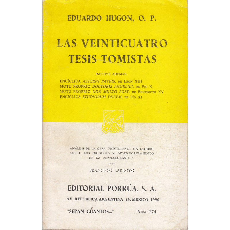LAS VEINTICUATRO TESIS TOMISTAS