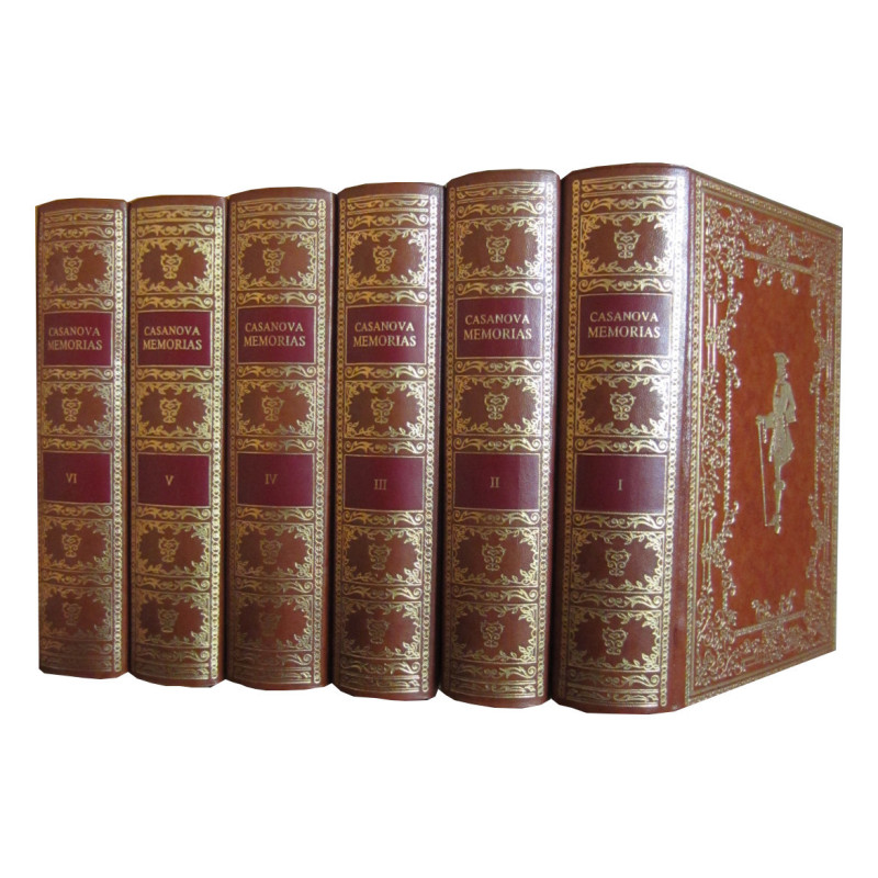 MEMORIAS DE JACOBO CASANOVA DE SEINGALT. 6 Tomos (OBRA COMPLETA) Edición Enriquecida con 200 Grabados y 1 Frontispicio de August