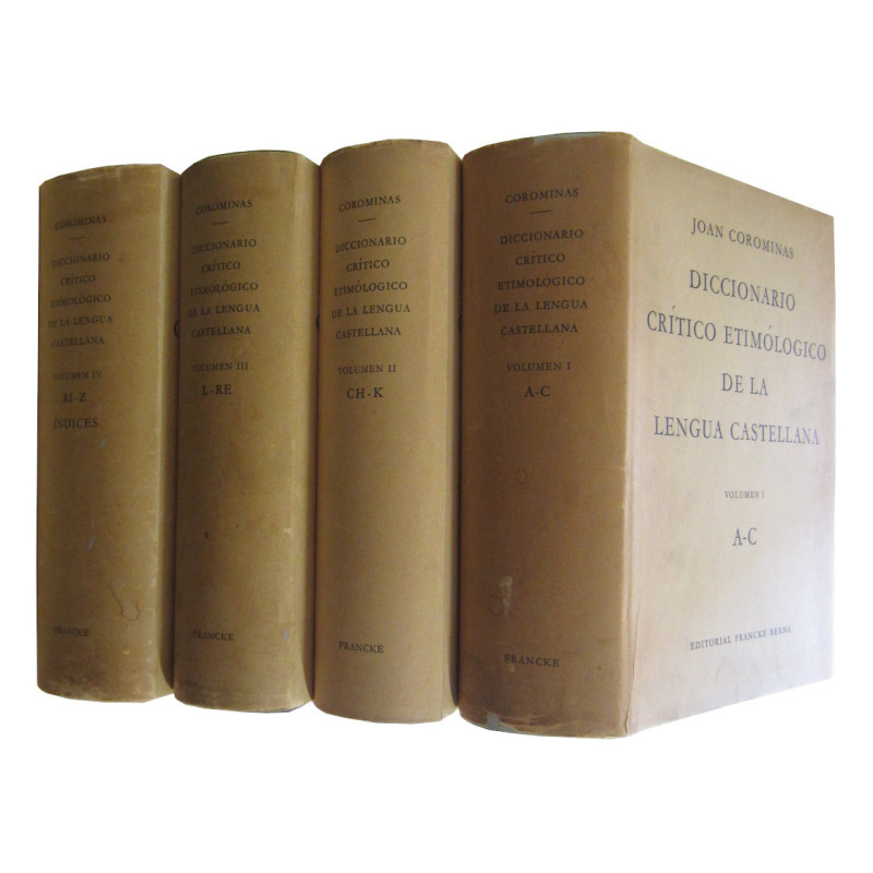 DICCIONARIO CRÍTICO ETIMOLÓGICO DE LA LENGUA CASTELLANA en 4 Tomos (OBRA COMPLETA)