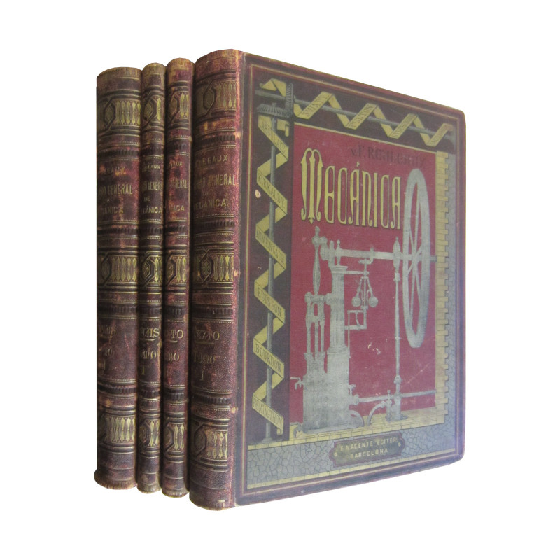 TRATADO GENERAL DE MECÁNICA en 4 Tomos 2 Vols. de Texto y 2 Vols. Atlas. (OBRA COMPLETA)