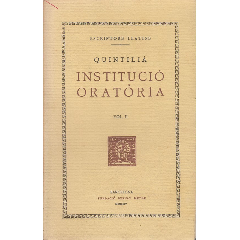 INSTITUCIÓ ORATÒRIA II