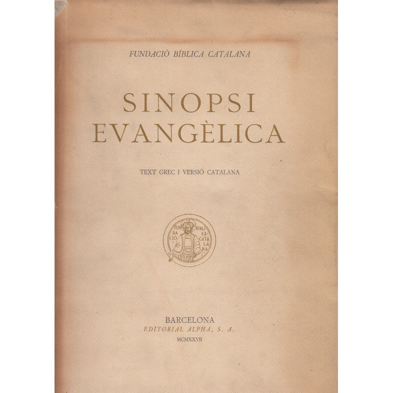SINOPSI EVANGELICA Text Grec i Versió Catalana