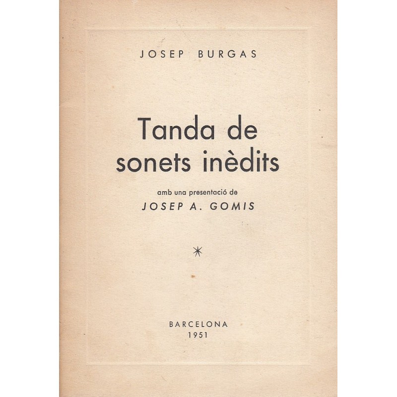 TANDA DE SONETS INÉDITS