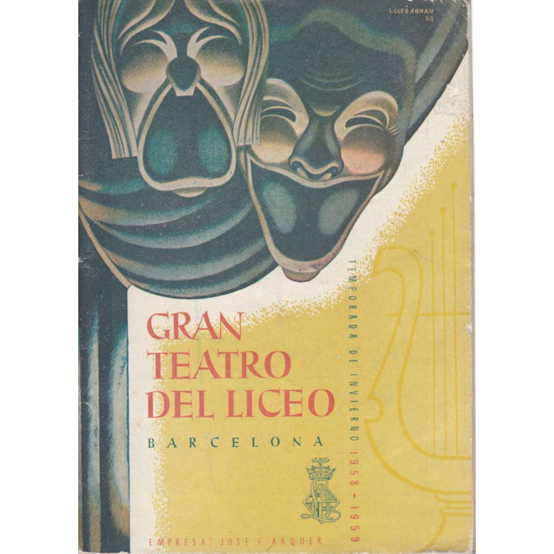 GRAN TEATRO DEL LICEO BARCELONA -  TEMPORADA DE INVIERNO 1958-1959