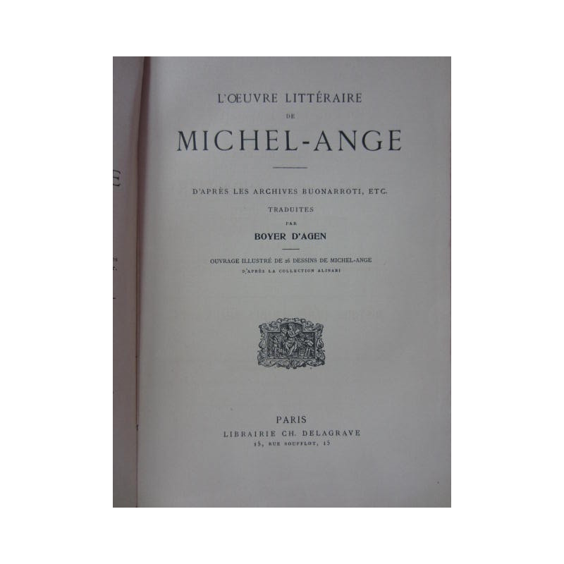L'OEUVRE LITTERAIRE DE MICHEL-ANGE