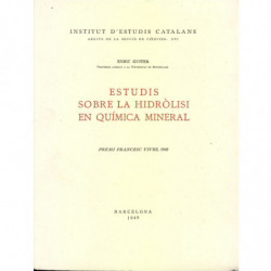 ESTUDIS SOBRE LA HIDROLISI EN QUIMICA MINERAL