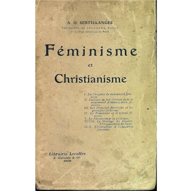 FÉMINISME ET CHRISTIATIANISME