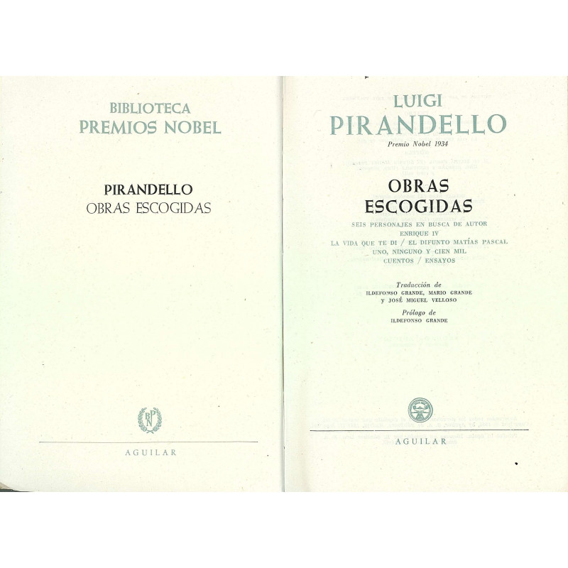 PIRANDELLO OBRAS ESCOGIDAS