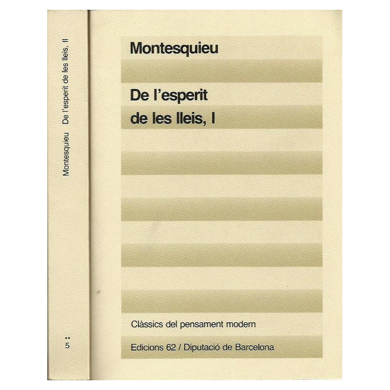 DE L'ESPIRIT DE LES LLEIS Obra Completa en 2 Tomos