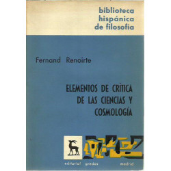 ELEMENTOS DE CRÍTICA DE LAS CIENCIAS Y COSMOLOGÍA