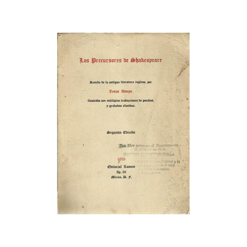 LOS PRECURSORES DE SHAKESPEARE