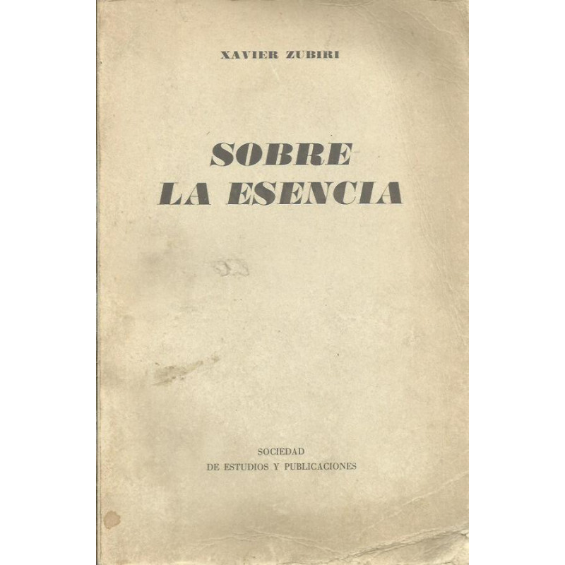 ESTUDIOS FILOSOFICOS I, SOBRE LA ESENCIA